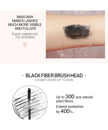 Double Head Mascara with Large and Small Brush 2 in 1 Mascara for Short Thin Eyelashes Smudge-proof No Clumping No Flaking Waterproof Extra Long Eyelashes Voluminous Lashes (Pack of 1) - Buy Online on GoSupps.com