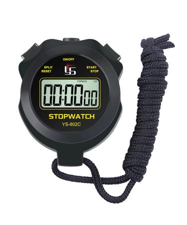 FCXJTU Simple Digital Sports Stopwatch Timer, No Bells, No Clock, No Alarm, Simple Basic Operation, Silent, ON/Off, Pure Stopwatch for Swimming Running Training Kids Coaches Referees Teachers (Black) Non-waterproof Black 1Lap - Buy Online on GoSupps.com