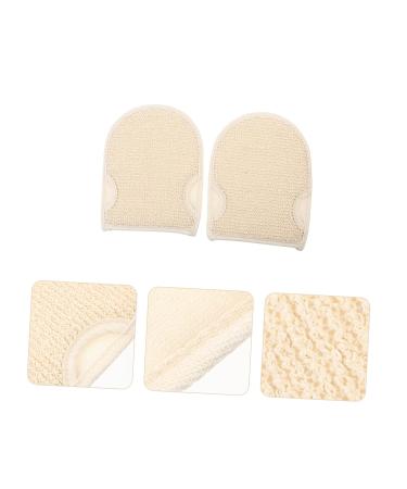 JEWEDECO 2pc Cotton Linen Bath Towel & Body Scrubber Set - Exfoliating Glove, Loofah Sponge, Shower Scrubber for Bathing - Buy Online on GoSupps.com