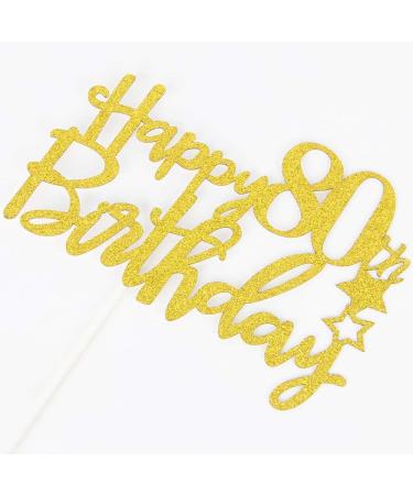 Tenhaisi Glittery Gold Happy 80th Birthday Cake Topper Cheers to 80 Fabulous Party Decoration 80th Birthday Decorations Adults Anniversary Birthday Party Decoration - Buy Online on GoSupps.com