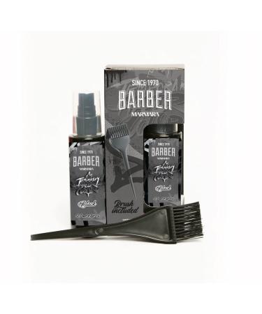 BARBER MARMARA Temporary Hair Colour Black 125 ml / Moustache Beard and Hair Colour / Eliminates Grey for a Thicker and Fuller Look / Free from Ammonia and Peroxide / Ready Mix