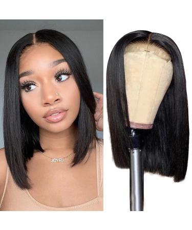 Foreverlove 12 Inch Bob Wig Human Hair Glueless 4x4 Lace Front Wigs Human Hair Pre Plucked 150% Density Unprocessed Brazilian Virgin Human Hair 12 Inch (Pack of 1) 4X4 Bob wig
