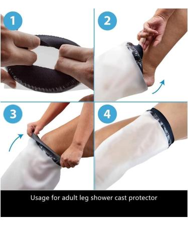 Lizusidtsy Waterproof Cast Cover Leg Adult Full Leg Shower Protector Watertight Protection for Foot Ankle Knee Wound - Buy Online on GoSupps.com