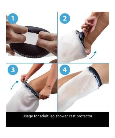 Pzhoais Waterproof Cover Leg Adult Full Leg Shower Protector Watertight Protection for Foot Ankle Knee Wound - Buy Online on GoSupps.com