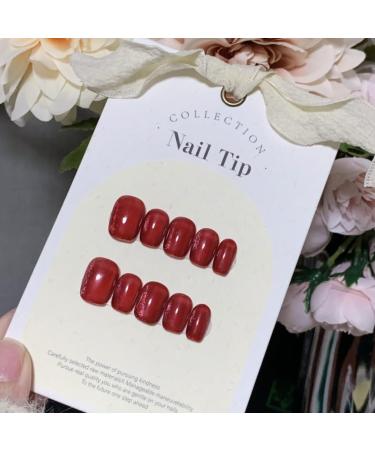 Handmade Press On Nails-Short Red Cat Eye with Removable and Reusable Design for Luxury and Elegant Nail enhancement (Color : Xs) - Buy Online on GoSupps.com