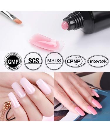 Topdirect 8 Colors Nail Gel Set - 30ml UV Poly Nail Polish with Base Coat Slip Solution Brush & 100 Tips for Perfect Pink Nail Design - International Shipping Available - Buy Online on GoSupps.com