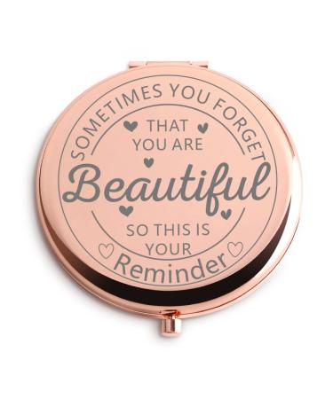 Inspirational Encouragement Gifts for Women Rose Gold Compact Cute for Purse Travel Folding Hand Mirror for Thanksgiving Retirement Engagement - Buy Online on GoSupps.com