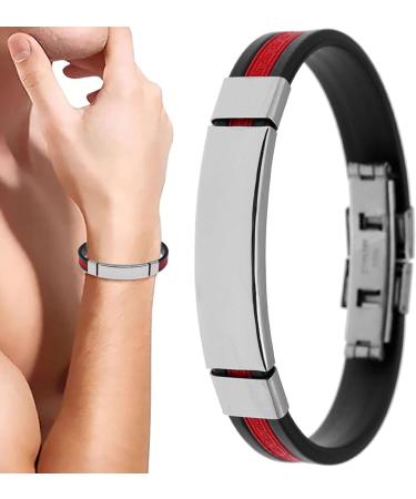 Lympunclog Magnet Hard Band - Personalized Unisex Magnetic Bracelets for Men & Women | Stylish Outdoor Jewelry for Travel Camping Hiking - Red - Buy Online on GoSupps.com