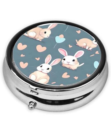 Cute Cartoon Bunny Pill Box - 3 Compartment Portable Organizer for Travel & Purse - International Shipping Available - Buy Online on GoSupps.com