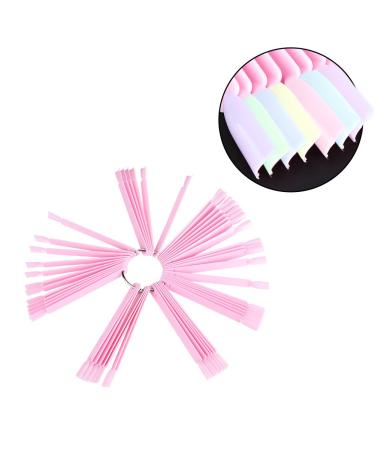 50pcs Nail Art Display Fan - Pink False Nail Tip Sticks for Gel Practice & Manicure | Perfect for Nail Salons - Buy Online on GoSupps.com