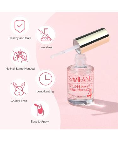 Saviland Dip Powder Liquid Set 10pcs with Foundation Gel, Top Coat, Activator & Nail Tools - French Nails Kit for Long Lasting Results - No Nail Lamp Needed - Buy Online on GoSupps.com