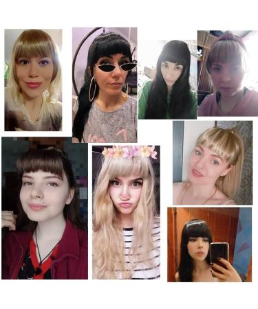 Bangs Hair Clip Fringe Bangs Synthetic Hair Extensions Clip in Bangs 6" Short Straight Hairpiece Thick Natural Front Neat Bangs with Temples for Women Girls Bangs Clip in Hair (Color : 1b Size : 6i 6inches 1b - Buy Online on GoSupps.com