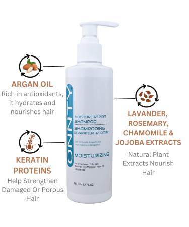 Premium Argan Moisture Repair Shampoo - 100% Hydrating Anti-Frizz for All Hair Types - Color Treated - 8.4 fl oz - Buy Online on GoSupps.com