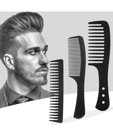 DAZISEN 3 Pieces Combs Set - Black Wide Toothed Comb Hairdressing Combs Heat Resistant Anti-static Detangling Hair Comb Cutting Combs Set 2 - Buy Online on GoSupps.com