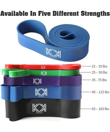 KK Resistance Bands - Pull Up & Stretch Workout Bands for Men and Women | Blue 45-115 lbs | Home Gym, Yoga, Physical Therapy - Buy Online on GoSupps.com