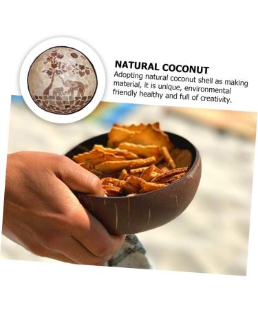 HOMSFOU 3 Pcs Coconut Shell Dishes Dessert Bowls Ice Cream Bowls Food Bowl Snack Bowls Nuts Bowl Cereal Bowl Sundae Cups Desktop Decor Shell Bowl Wooden Salad Bowl Coconut Bowl Spoon Candy 15X7CMx3pcs As Shownx3pcs - Buy Online on GoSupps.com
