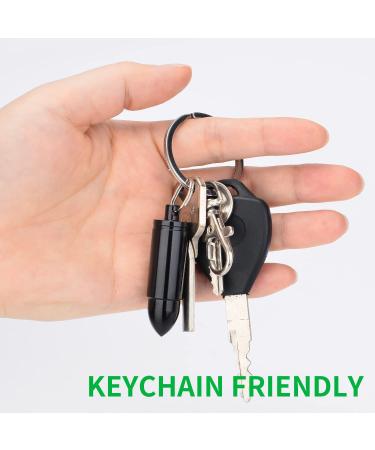 Portable Pill Box Keychain (2 Pack) Mini Aluminium Alloy Organizer for Purse, Waterproof Metal Holder for Medicine and Vitamins Ideal for Outdoor Camping and Travel (Black+Silver) - Buy Online on GoSupps.com