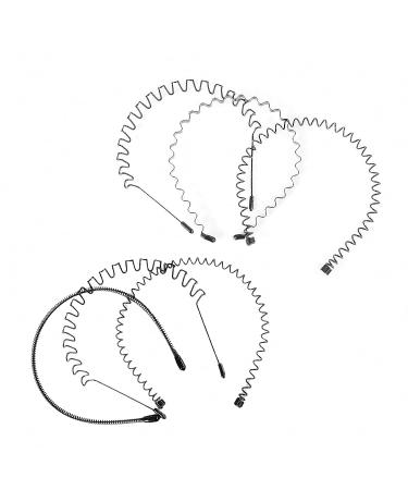 6 Pieces Unisex Black Wave Headbands - Slip-Resistant Elastic Hair Accessories for Men & Women | Perfect for Sports & Daily Wear - Buy Online on GoSupps.com