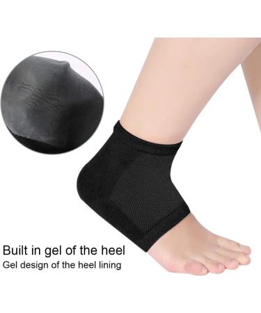 Comfortable Heel Protection Socks for Plantar Fasciitis & Heel Spurs | Soft Gel Compression Socks for Men & Women - Black - Buy Online on GoSupps.com