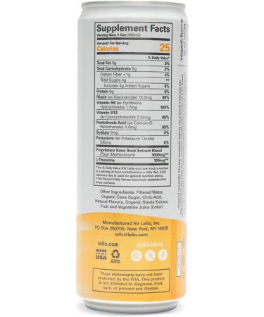 LEILO | Kava Powered Sparkling Relaxation Drink | Tangerine Mango - Non-ALC Calming Beverage | 12 fl oz Cans (Pack of 12) Classic | Tangerine Mango 12 Fl Oz (Pack of 12) - Buy Online on GoSupps.com