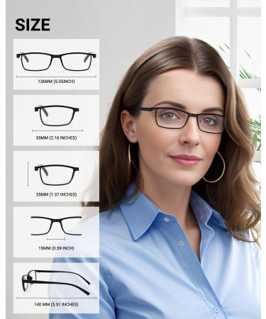 Teraise Anti-Blue Light Reading Glasses for Men & Women - Stylish Comfortable 2.25x Full Frame Feather Hinge Black Perfect for Computer Use - Buy Online on GoSupps.com