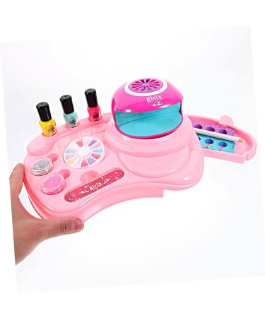 Ipetboom 1 Set Nail Art Set Toy Nail Art Kit Glitter Powder Toys for Little Girls Toy for Kids Toys for Girls Kids Playset Girls Suit Manicure Plastic Make up Kit Child Pink - Buy Online on GoSupps.com