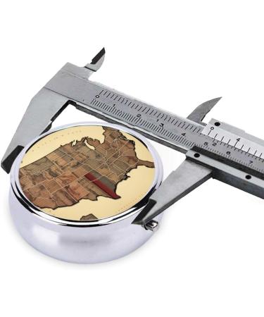 USA Map Portable Metal Pill Box | Round 3-Compartment Design | Ideal for Travel | Small Pill Organizer - Buy Online on GoSupps.com