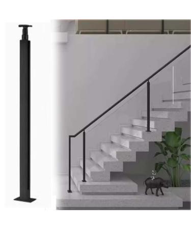 Glass Balustrade Post Black with Spigot Slots And Sturdy Base for Steps Stainless Steel Glass Railing Post Villas Balcony Stairway Deck Patio Stairs End post B 850mm/33.4in Corner Post B 1000mm/39.3in