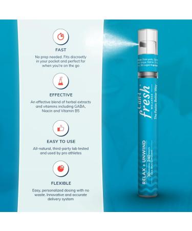 Supports Relaxation and Mood | Fast & Ready Vitamin Spray | Stress Relief & Calming for Adult | GABA Supplement with L-Theanine and Lemon Balm | Vegan | 30 Servings | Can-i Fresh by Can I 6 Pack Fresh 6 Pack - 180 Servings - Buy Online on GoSupps.com