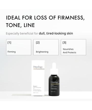 Depology Power C Antioxidant Radiance Serum | Brightening Vitamin C Serum for Fine Lines & Wrinkles - 1.01 fl. oz - Buy Online on GoSupps.com