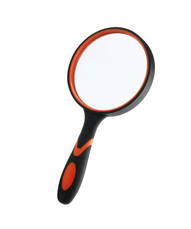 A magnifying glass 10x magnifying glass magnifying glass 75mm hand reading icing with non -slip soft rubber handle for books newspapers maps coins jewelry hobbies for seniors and children yellow 1