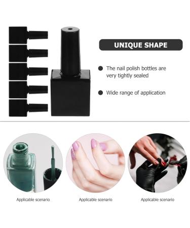 GALPADA Lot de 6 Flacons en Verre Noir pour Vernis Ongles Gel 10 Ml Pinceau Int gr Rechargeables et Portables pour Nail Art Manucure et Voyages - Buy Online on GoSupps.com
