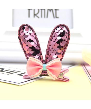 Minkissy 8-Piece Rabbit Baby Girl Hair Accessories | Easter Sequin Hair Clips & Bowknot Loops for Toddlers - Buy Online on GoSupps.com