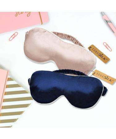LULUSILK Mulberry Silk Sleep Eye Mask & Blindfold with Elastic Strap/Headband Soft Eye Cover Eyeshade for Night Sleeping Travel Nap (02-pink) - Buy Online on GoSupps.com