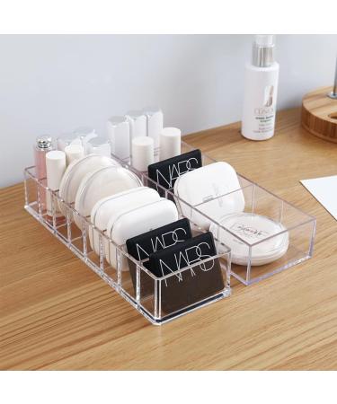 Koomuao Makeup Organizer Plastic Cosmetic Storage Palette with 8 Transparent Compartments for Eyeshadow Contour and Blush Holder for Vanity Countertop and Bathroom - Buy Online on GoSupps.com