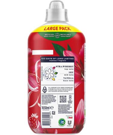 Comfort Creation Concentrated Fabric Conditioner with 100 Days of Long-Lasting Fragrance and Softness Intense Liquid Fabric Softener 55 Washes 1.65L (Strawberry & Lily Buy 4) - Buy Online on GoSupps.com