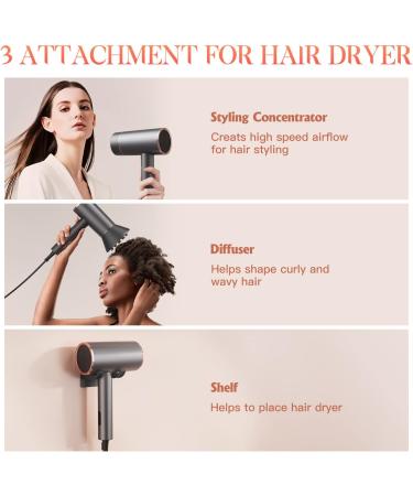 Bestauty Travel Hair Dryer - Lightweight Ionic Blow Dryer with Diffuser Low Noise & Stylish Rose Gold Design for Home & Salon Use - Buy Online on GoSupps.com