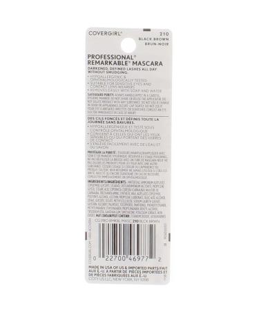 COVERGIRL Professional Remarkable Washable Mascara Black Brown 210 0.30 oz - Pack of 2 | Brown Black Mascara 0.3 Fl Oz - Buy Online on GoSupps.com