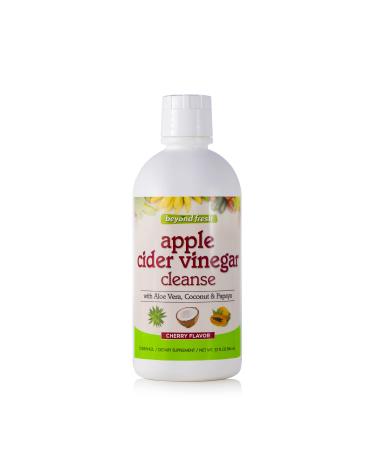 Beyond Fresh Apple Cider Vinegar Cleanse, Promotes Gut Health, Weight Support and Cleanse, Excellent Source of Fiber, Cherry Flavor 32 Fl Ounce, White