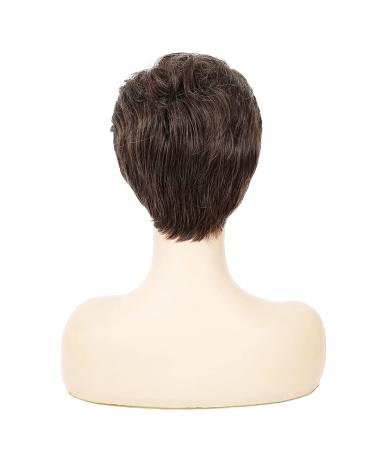 Short Brown Pixie Wig for White Women - Synthetic Layered Cosplay Hair in Brown mixed Blonde - Buy Online on GoSupps.com