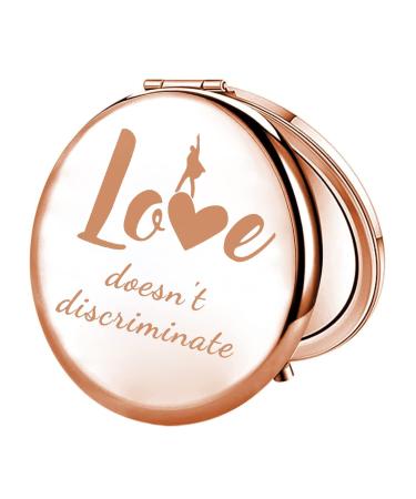FEELMEM Musical Inspired Gift Broadway Lover Gift Love Doesn't Discriminate Compact Mirror Musician Makeup Mirror Musical Fans Gift (Love Doesn t-Mirror)