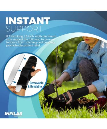 Trigger Finger Splint Brace for Men & Women - One Size Graphite Support for Pain Relief Immobilization & Tendonitis - Left Hand Two/Three Finger Knuckle Brace - Buy Online on GoSupps.com
