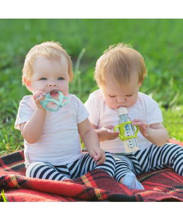 Aolso Silicone Baby Bottle Handles - 2PCS Easy Grip Handles for 2.25 Baby Bottles - Blue/Green - Buy Online on GoSupps.com