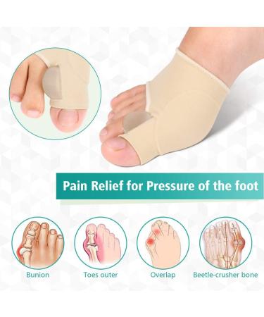 VINGVO Gel Bunion Corrector Toe Straightener - 1 Pair Set for Hallux Valgus Pain Relief - Silicone Separators & Pad - Fleshcolor - Buy Online on GoSupps.com