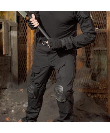 Uugood Tactical Knee & Elbow Protectors Set - Military-Grade Gear for CS Paintball Hunting & Airsoft - Black - Buy Online on GoSupps.com