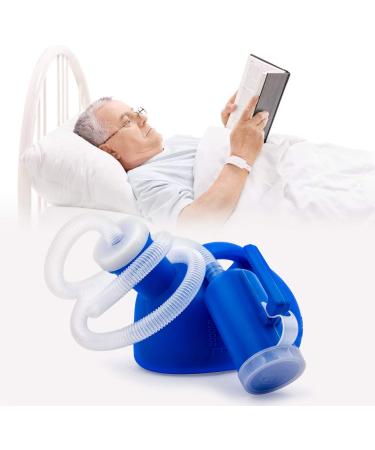 SMAZINSTAR Portable Urinal for Men | 2000ml Spill Proof Anti-Overflow Reusable Male Pee Bottle with Long Tube and Lid for Camping | Blue - Buy Online on GoSupps.com