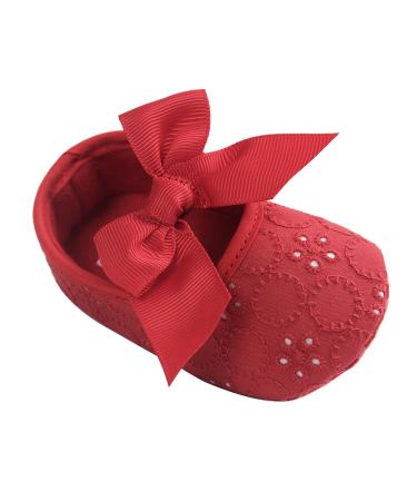 LACOFIA Baby Girls Christening Shoes Infant Crib Shoes Anti-Slip Soft Sole Prewalkers 3-6 Months A Red - Buy Online on GoSupps.com