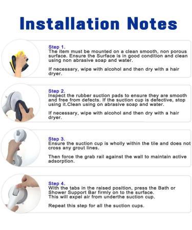 Suction Grab Bars for Shower - Portable Bathroom Handles for Elderly & Children (2 Pack) - Buy Online on GoSupps.com