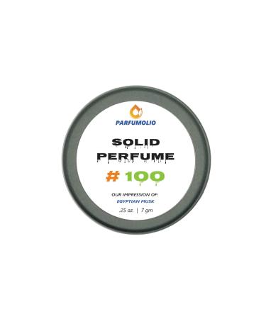 Solid Perfume #100 Inspired by Egyptian Musk Unisex Portable Non-Spill Fragrance Concentrated Long Lasting 7gm / 0.25 oz
