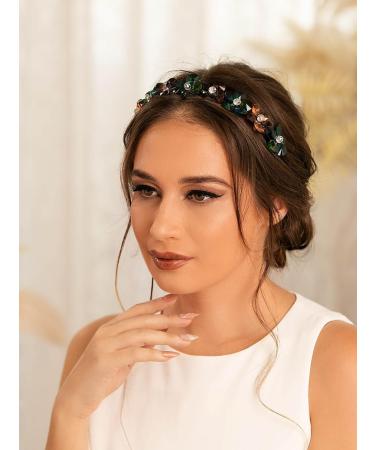 IYOU Glitter Crystal Headband Sparkly Rhinestone Muticolor Hair Bands Vintage Birthday Prom Wedding Hair Accessories for Women - Buy Online on GoSupps.com